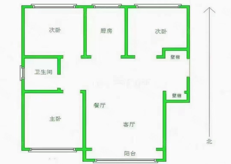 南岭国际二区3室2厅1卫106㎡南北112万