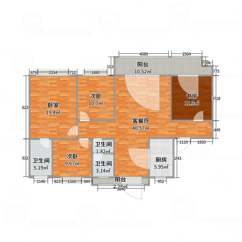 泊仕金岸4室2厅2卫144㎡南北97.8万