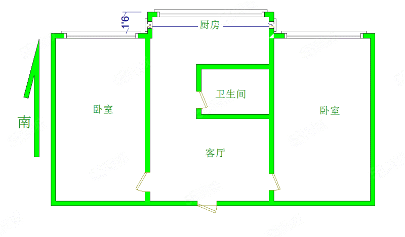 展西路产检所宿舍2室1厅1卫61㎡南85万