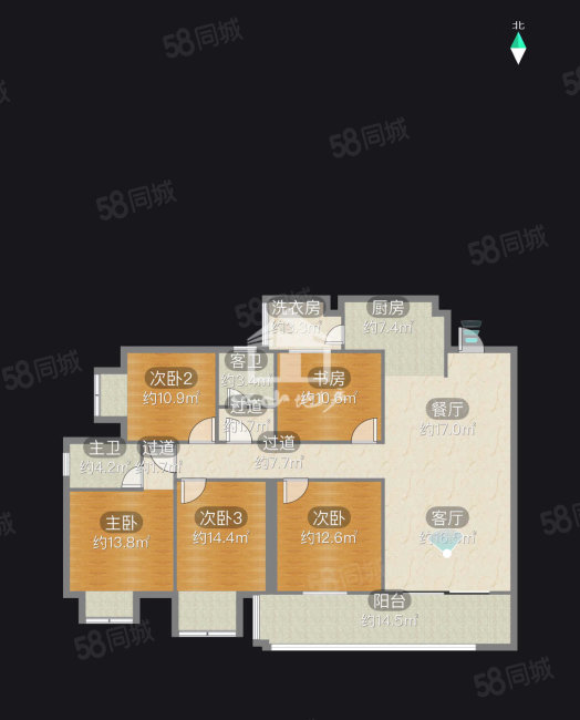 区粮食局宿舍5室2厅2卫170.19㎡南273万