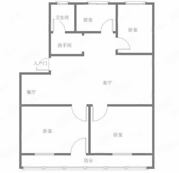 市委二宿舍3室1厅1卫85㎡南北85万