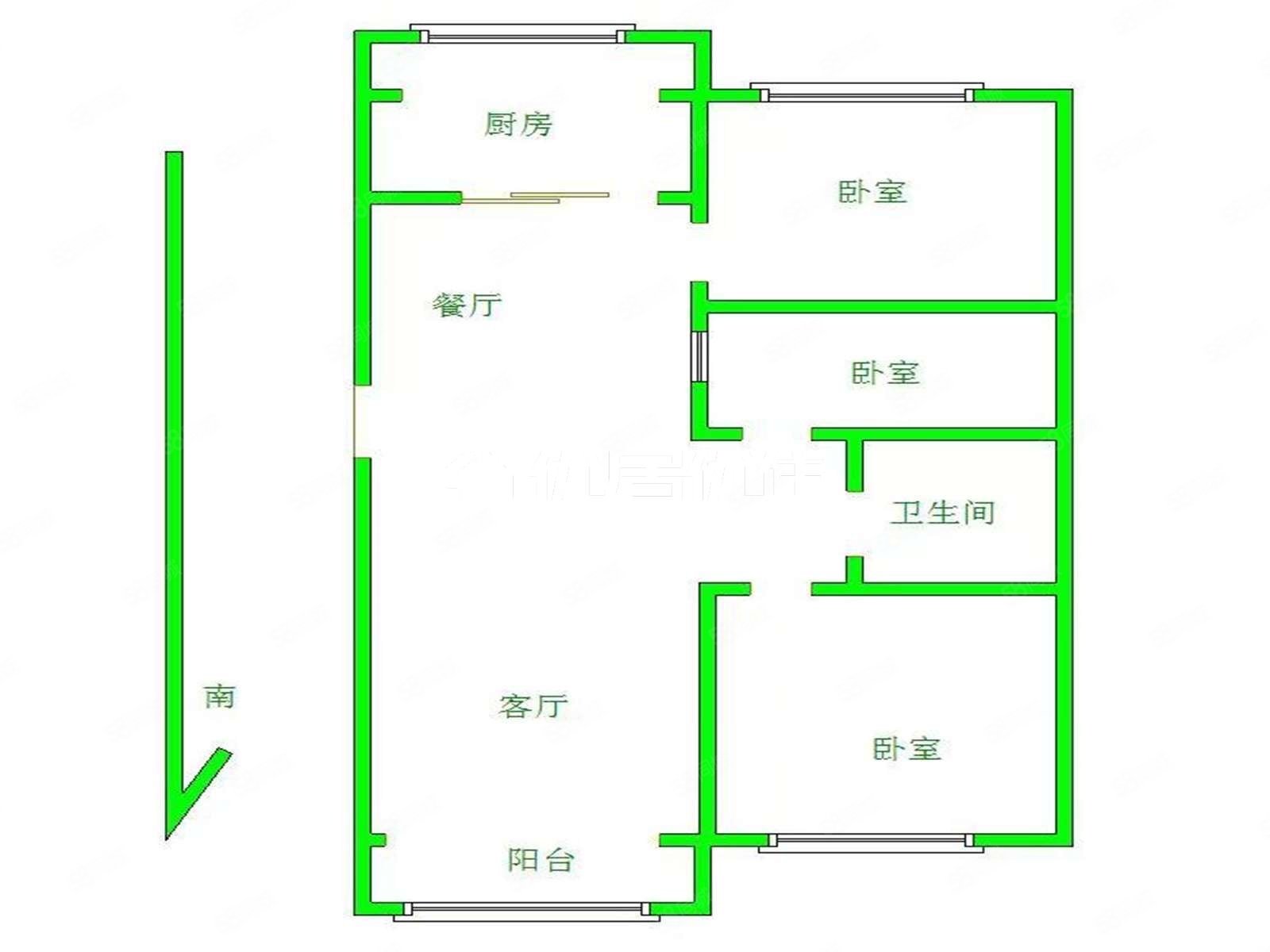 滨江花园3室2厅2卫120㎡南北98万