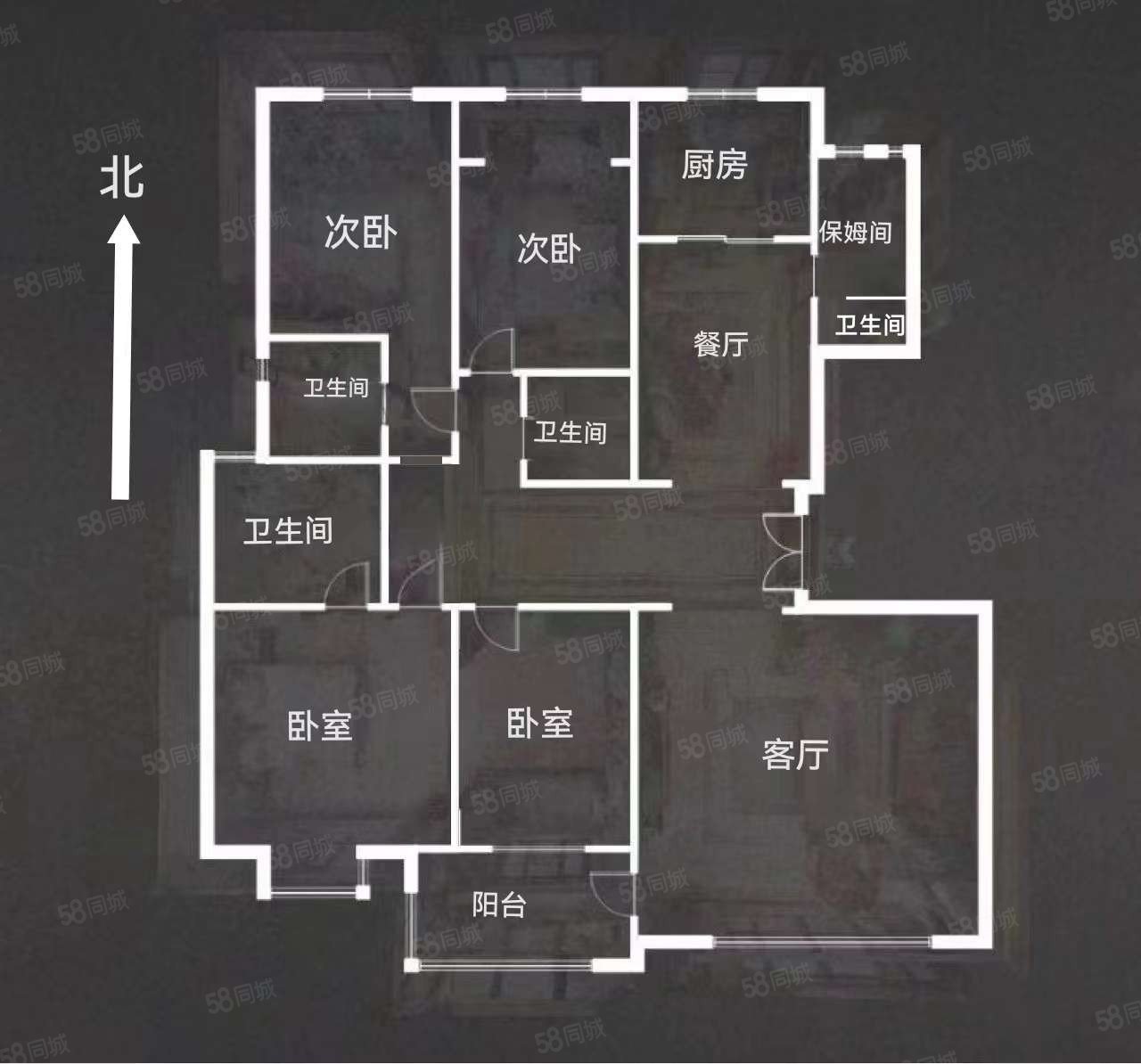 建投十号院4室2厅4卫215㎡南北550万