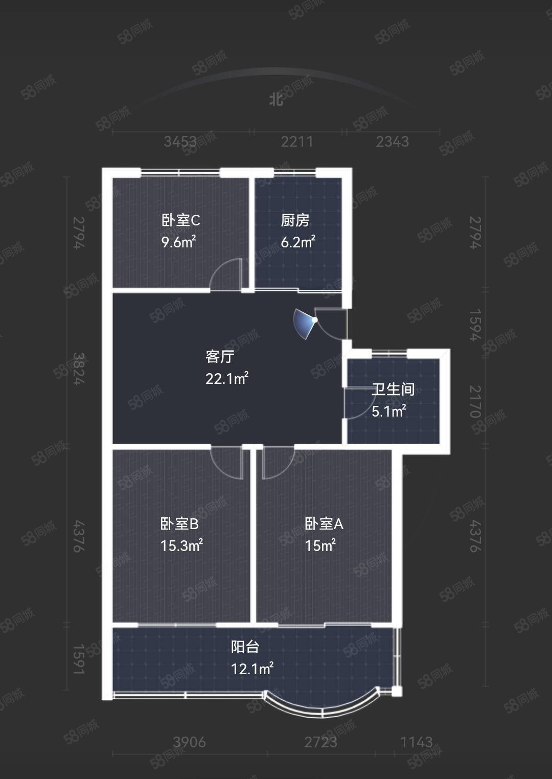 富民新村(海门)3室1厅1卫95㎡南119万