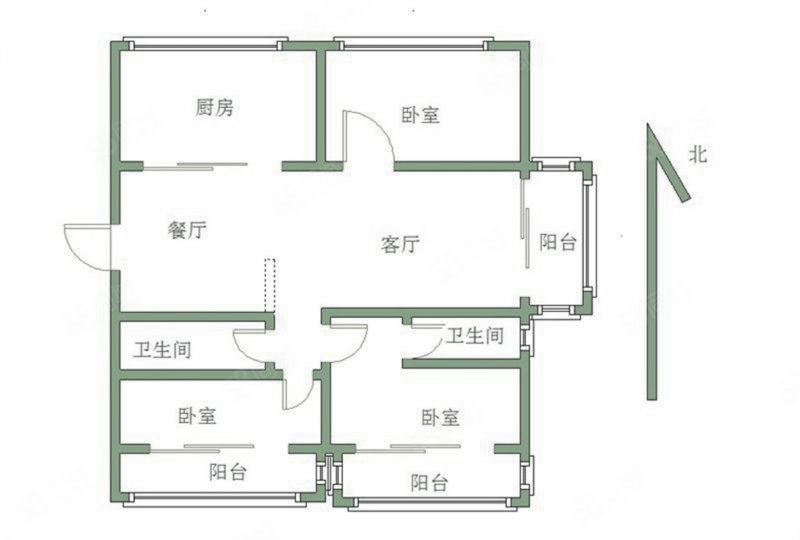 华鹏馨苑(东区)3室2厅2卫133㎡南北190万