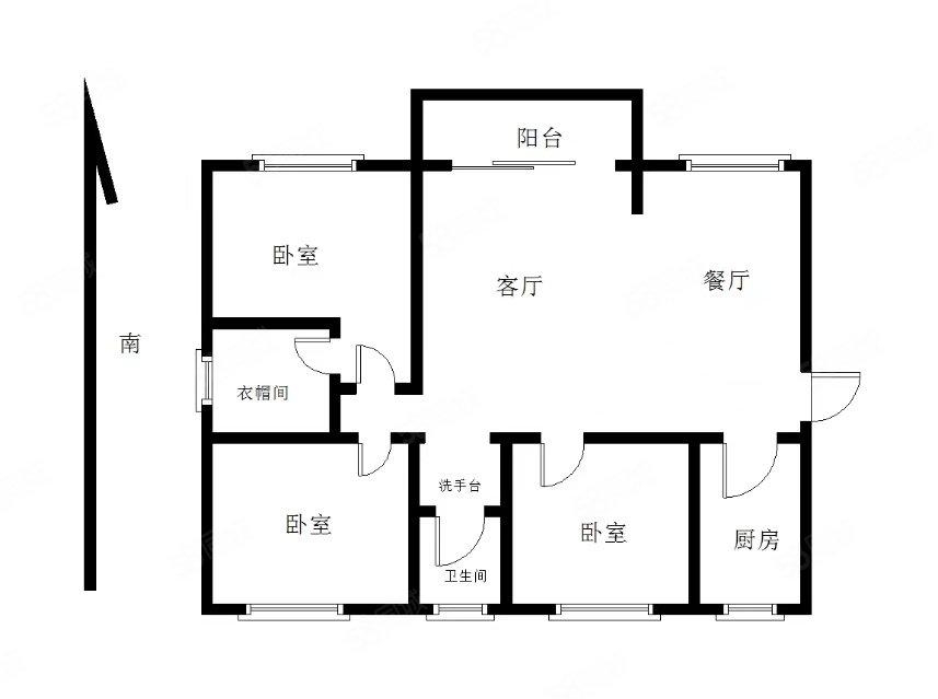 新地城市广场(一期)3室2厅1卫132.69㎡南北108万