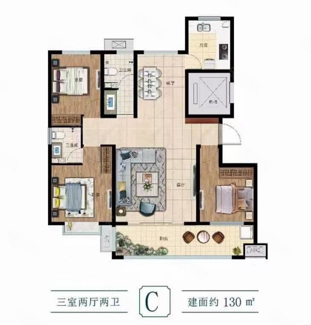 化沂庄小区3室2厅2卫143㎡南北65万