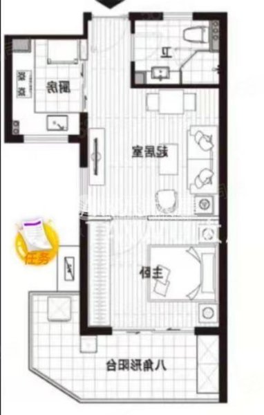 碧林湾新苑二期1室1厅1卫59.1㎡南北378万