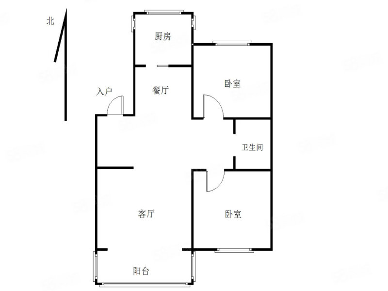 富宁宸家花园2室2厅1卫88.88㎡南北76万