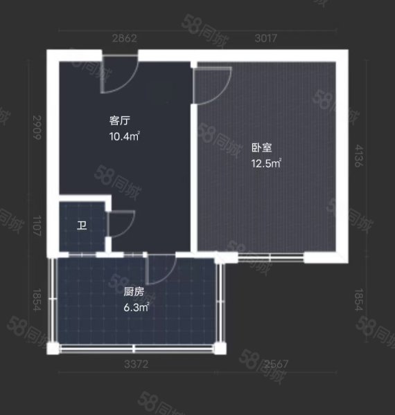 疾控中心生活小区1室1厅1卫33.95㎡南112万