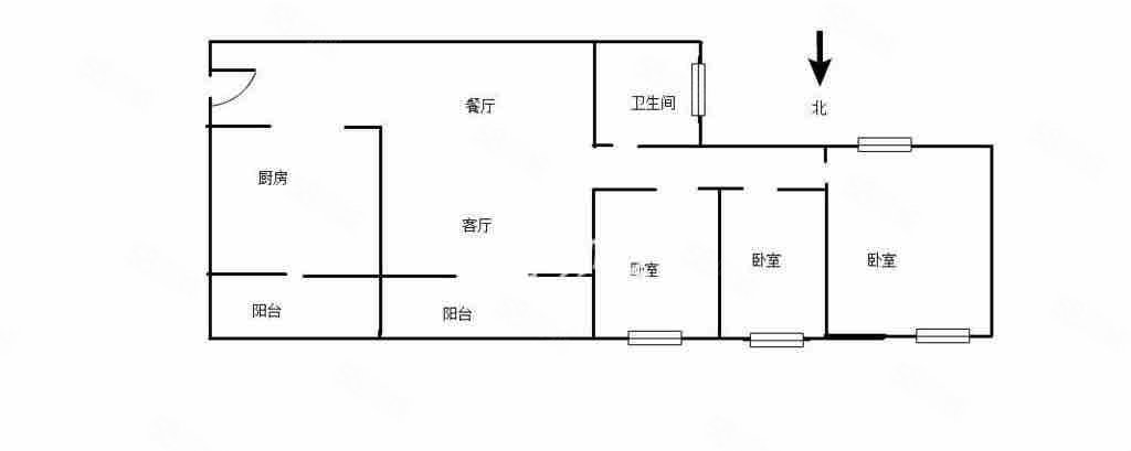 世荣作品壹号3室2厅1卫89.32㎡北115万