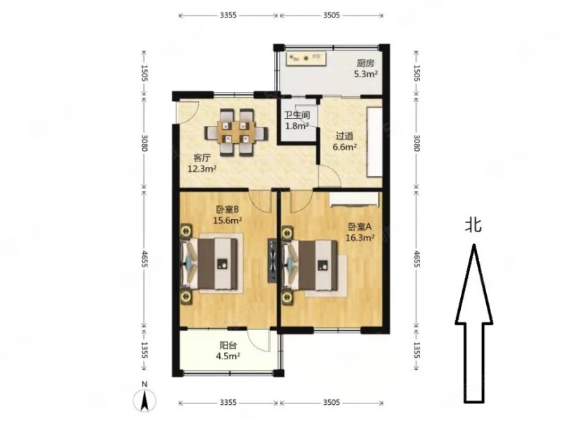 电业二社区(东区)2室1厅1卫70㎡南135万