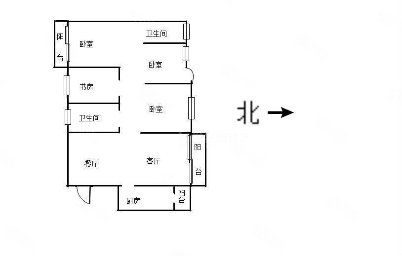 东西湖中心广场4室2厅2卫142.82㎡南北154万