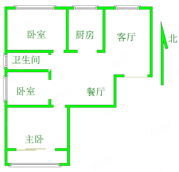 天一城(北区)3室2厅1卫94.06㎡南北66.9万