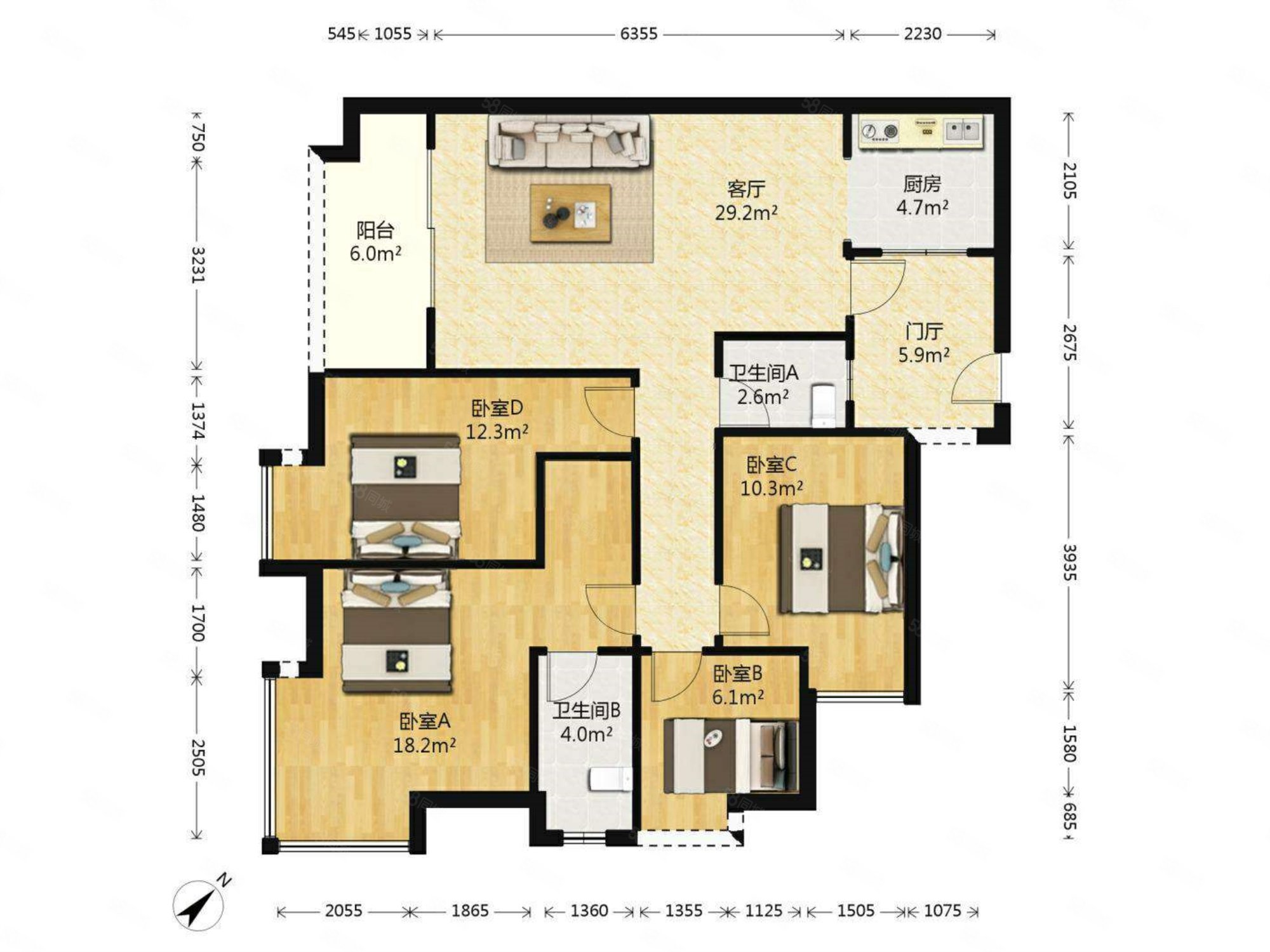 【10图】性价比超高的四房 要买的速度喔,凤凰湾驭峰-重庆58同城