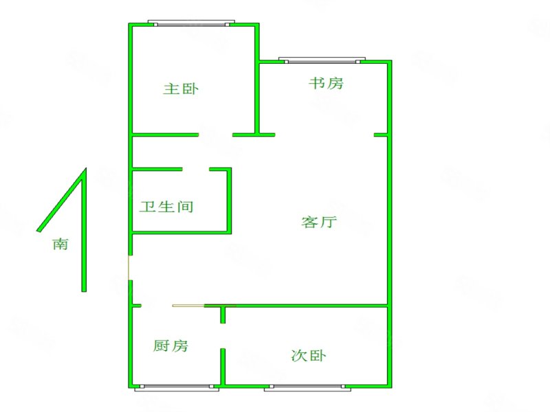 桃源水榭(二区)2室1厅1卫88.88㎡南北62万