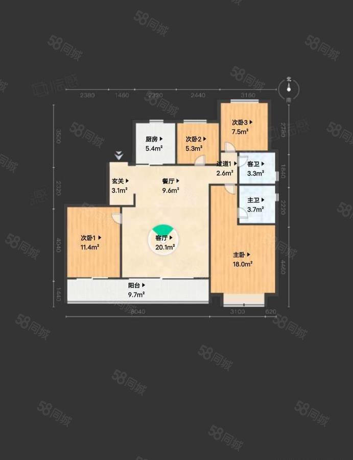 天晟玥府4室2厅2卫150.88㎡南北600万