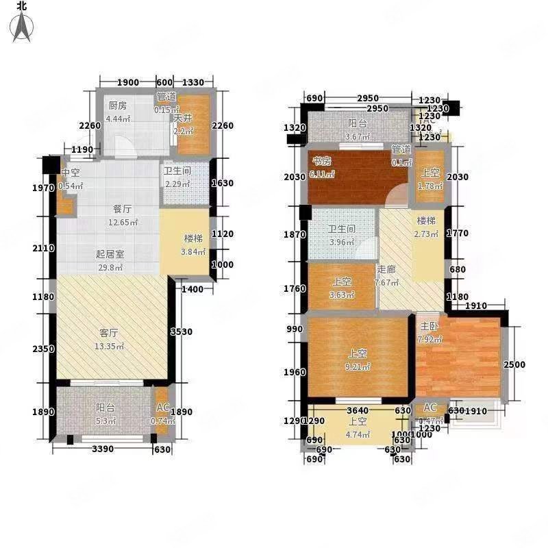 福晟国宾美墅5室2厅2卫154㎡南北415万