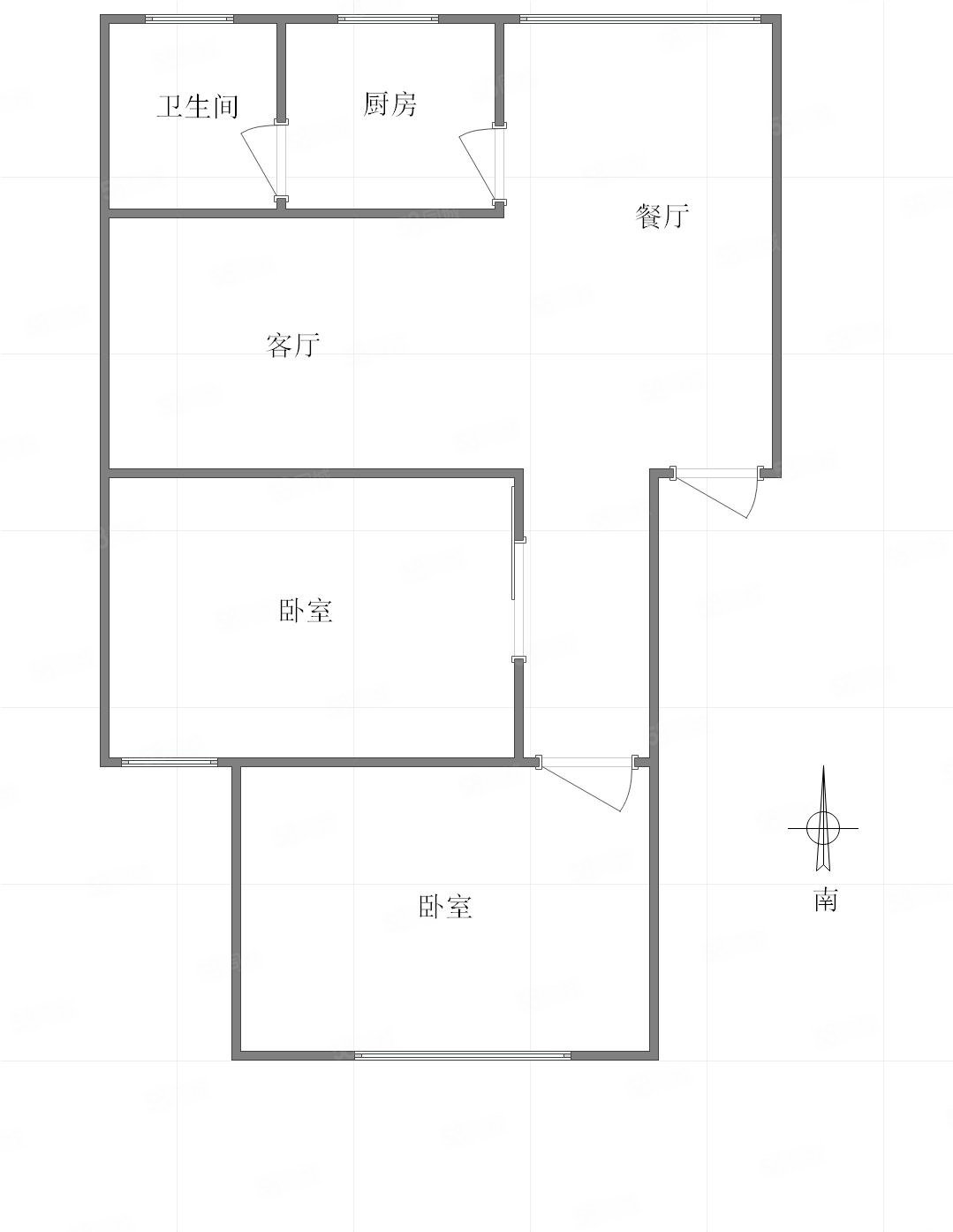 南桥苑2室2厅1卫67.89㎡南43万