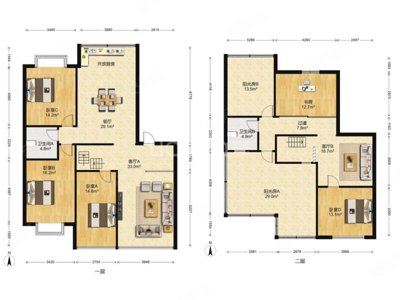 苏建艳阳居5室3厅3卫188.53㎡南北510万