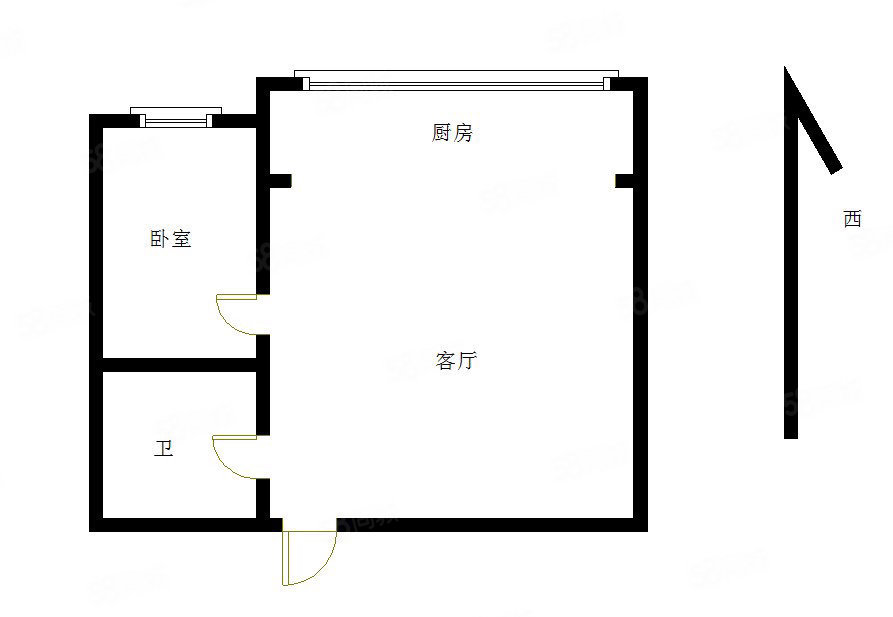 非常空间2室1厅1卫53㎡南北23.8万