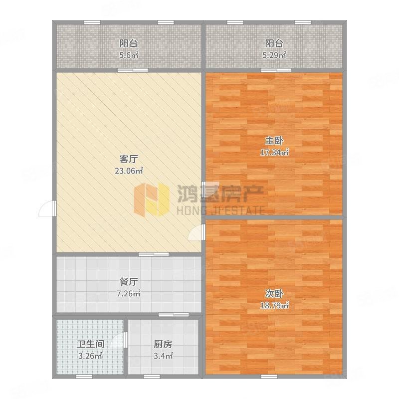 庐山花园2室2厅1卫77.15㎡南北69万