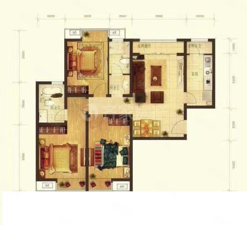 新上珠光御景因为房子太多了所以通透三居自住标准