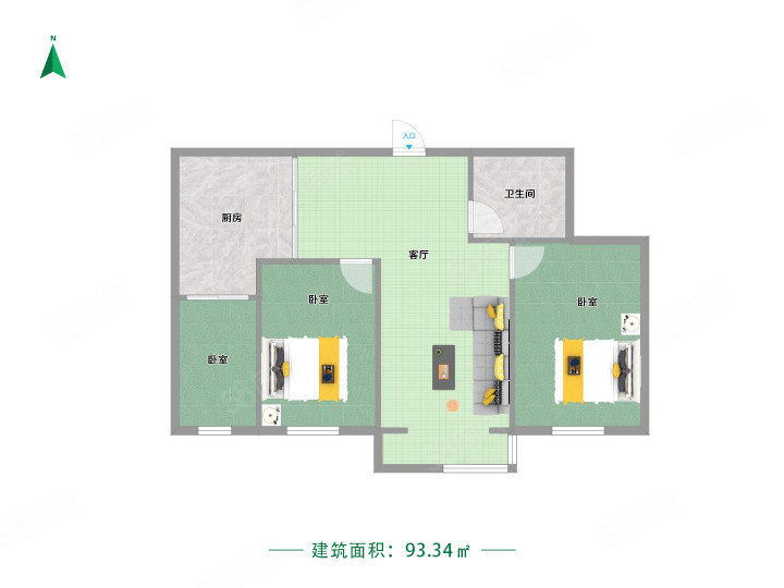 移动馨城2室1厅1卫93.34㎡南78万