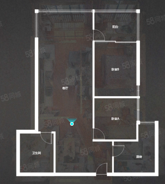 红盾新寓2室2厅1卫101.66㎡东北128万