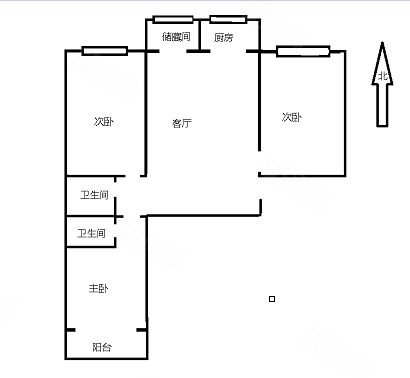 华域城3室1厅2卫120㎡南北125万