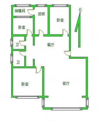 东方苑(南区)3室2厅1卫125㎡南北68万