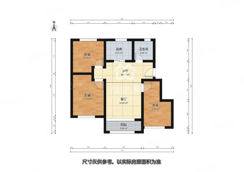 远洋万和府3室1厅1卫88.21㎡南北188万