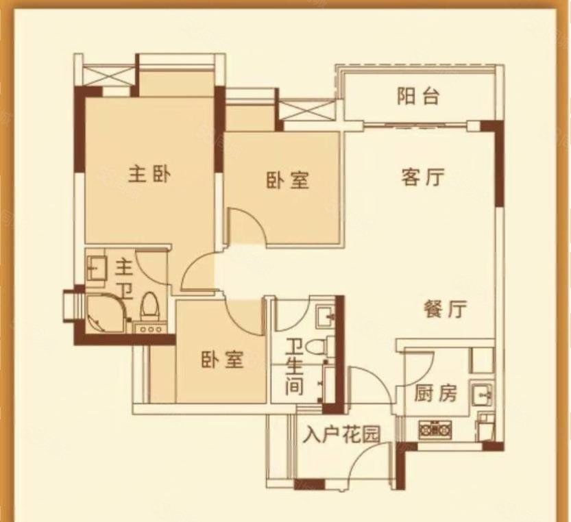 珠江国际城3室2厅1卫81㎡东南79万