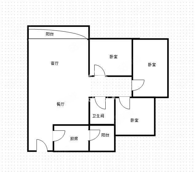 皇龙新城3室2厅1卫103㎡南63.6万