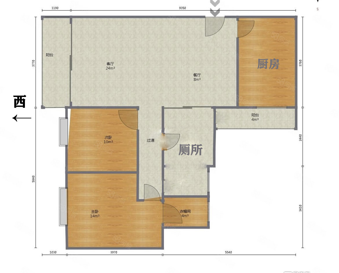 鸿雅花园2室2厅1卫80.37㎡西72万