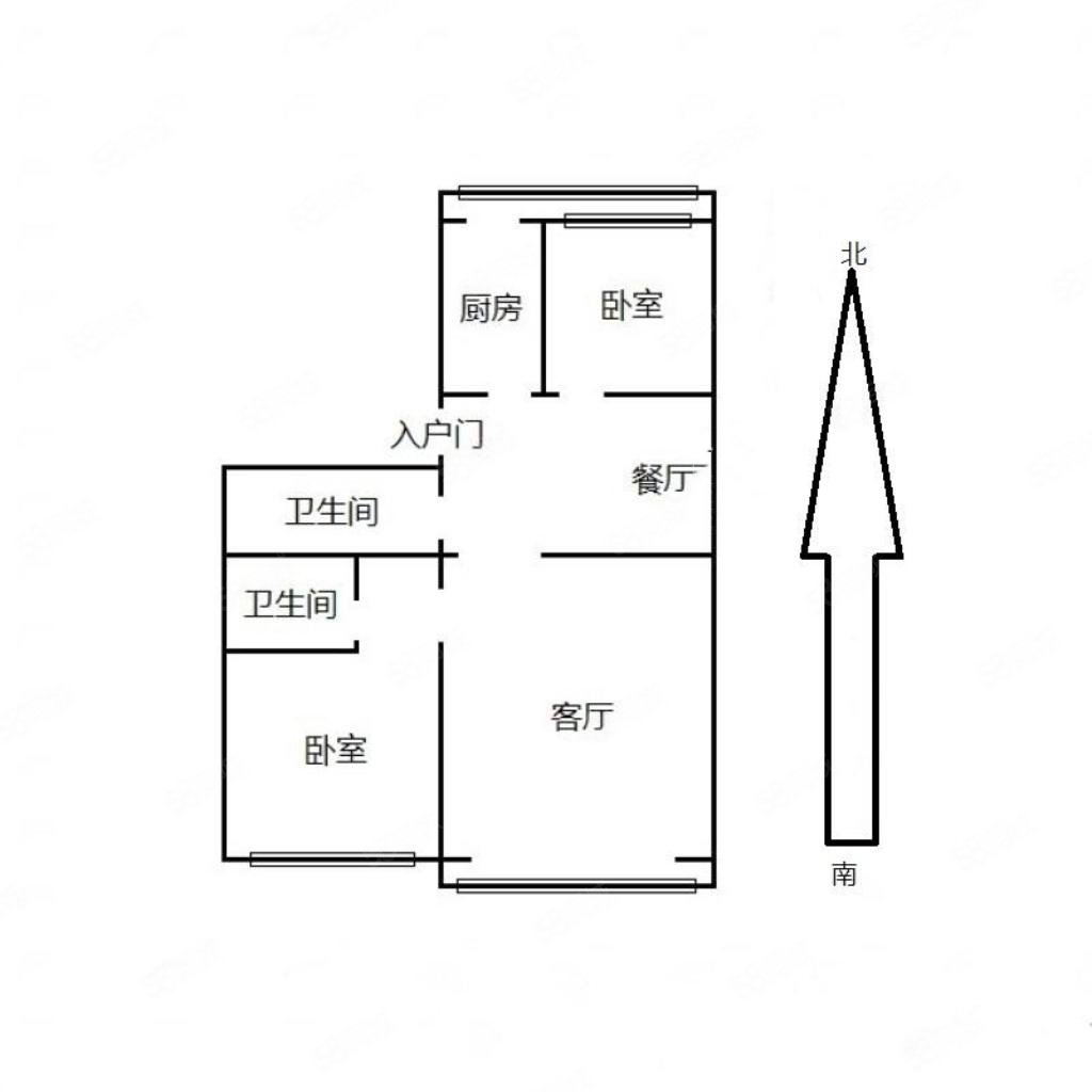 果園西里小區(qū)2室2廳2衛(wèi)85.44㎡南北98萬