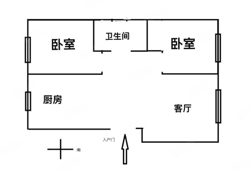 爱尚北湖2室2厅1卫86.67㎡南北69万