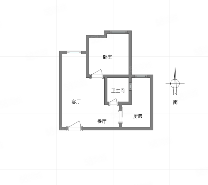 云水苑1室1厅1卫48㎡南北27万