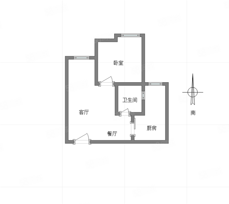 云水苑1室1厅1卫48㎡南北27万