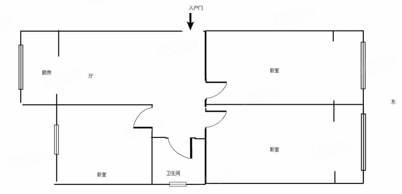 陕西省友谊医院东家属院3室1厅1卫89.9㎡东西130万