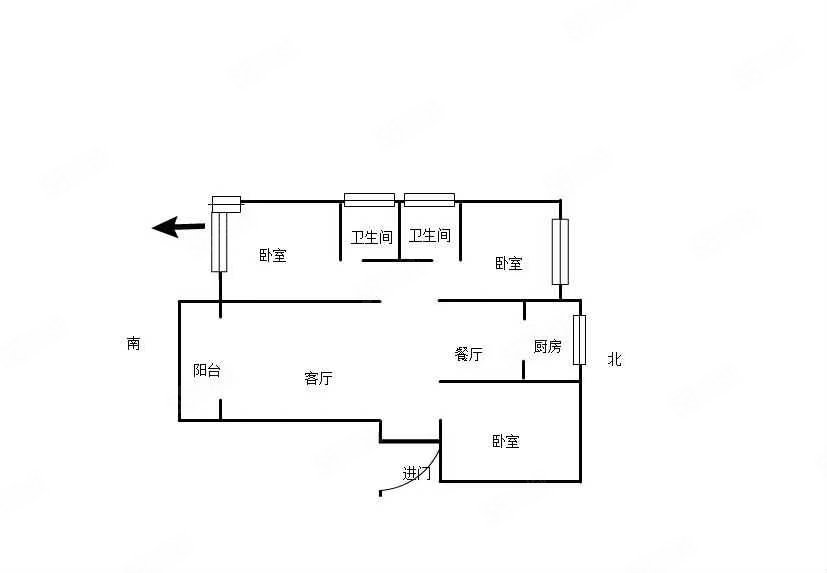 白金瀚宫3室2厅2卫111㎡南北76.8万