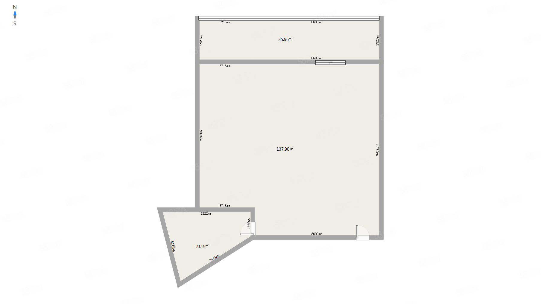 大美国际1室1厅1卫50.34㎡南北33万