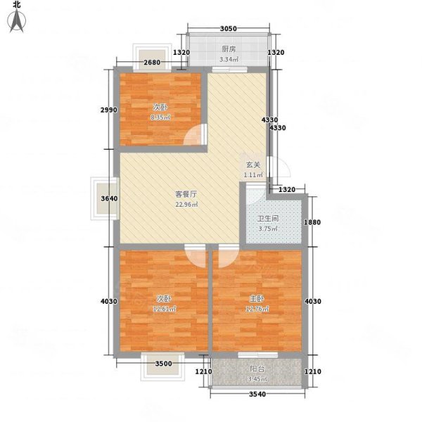 晨光公寓3室1厅2卫100㎡东南65万