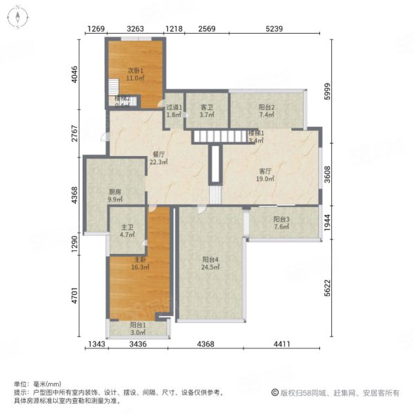 第一大街水月湾小区4室2厅2卫128.96㎡南北450万