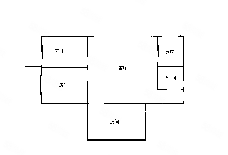 长大公路宿舍3室2厅1卫92.52㎡南北495万