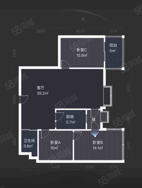 金仓小区3室2厅1卫114㎡东45万