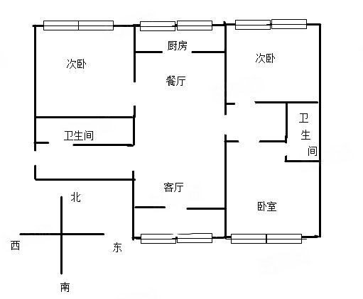 招贤桃源居3室2厅2卫115㎡南北110万