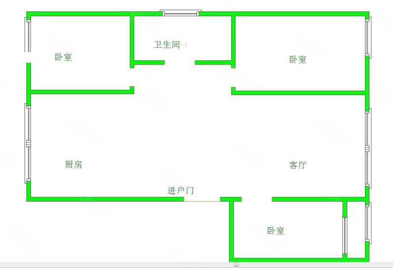 民安北苑3室2厅2卫126㎡南北42万