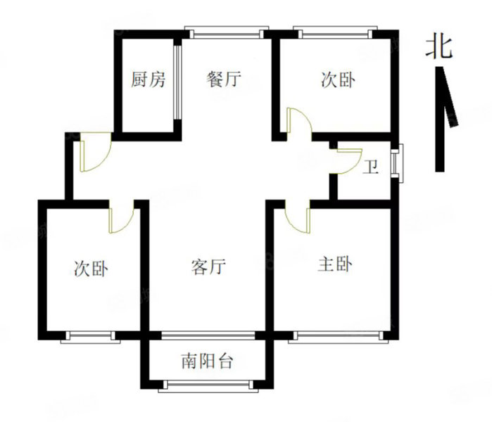 华亿国际新城东区3室2厅2卫103㎡南北69.6万