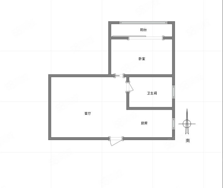 鹏润蓝海(A区)1室1厅1卫47.38㎡南53万